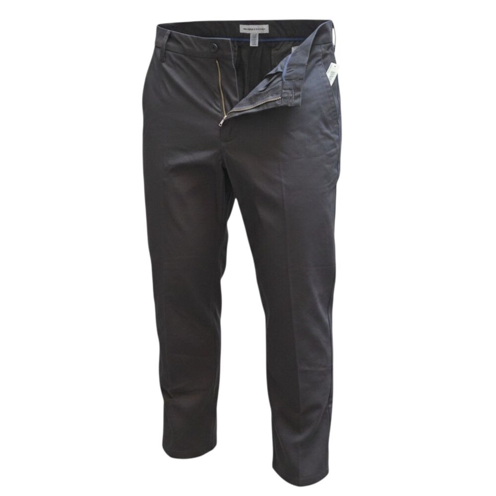 Amazon Essentials Men's Black Dress Pants 35W Straight Fit Twill Pockets